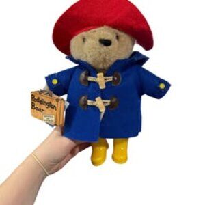 Paddington Bear Plush Toy Blue Coat Red Hat NEW